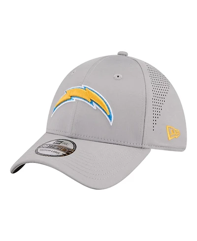 New Era Men's Gray Los Angeles Chargers Perforated 39THIRTY Flex Hat