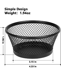 Danrong Paper Clip Holders for Desk, Mesh Metal Paperclip Dispenser Organizer, Binder Clip Container, 4 Pack