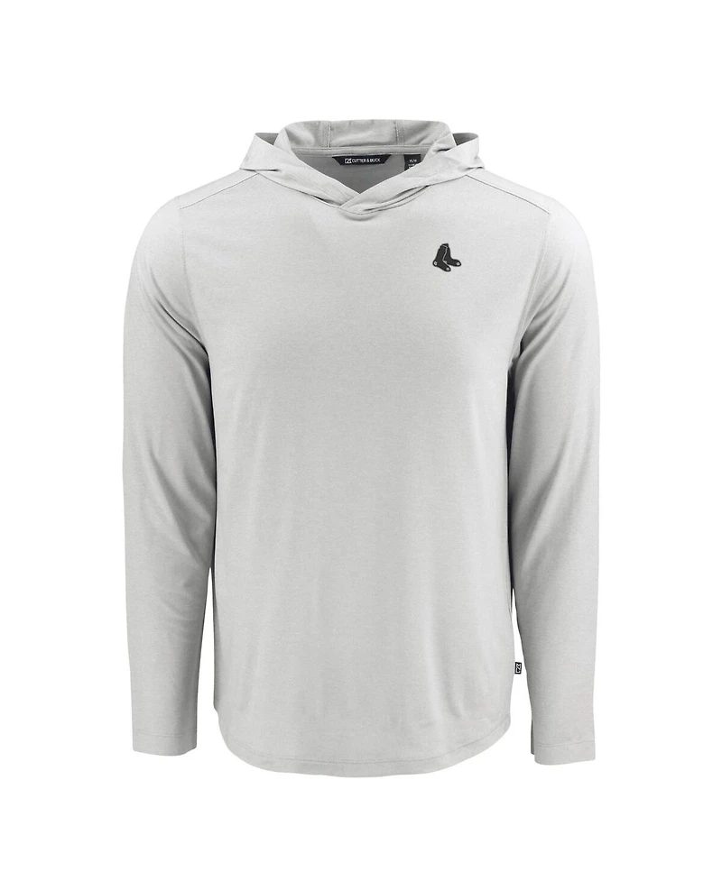 Cutter & Buck Men's Gray Boston Red Sox Coastline Epic Comfort Eco Long Sleeve Hoodie T-Shirt