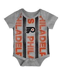 Outerstuff Baby Boys and Girls 3-Pack Philadelphia Flyers Loyal Buddies Bodysuit Set