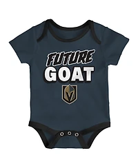 Outerstuff Baby Boys and Girls 3-Pack Vegas Golden Knights Loyal Buddies Bodysuit Set