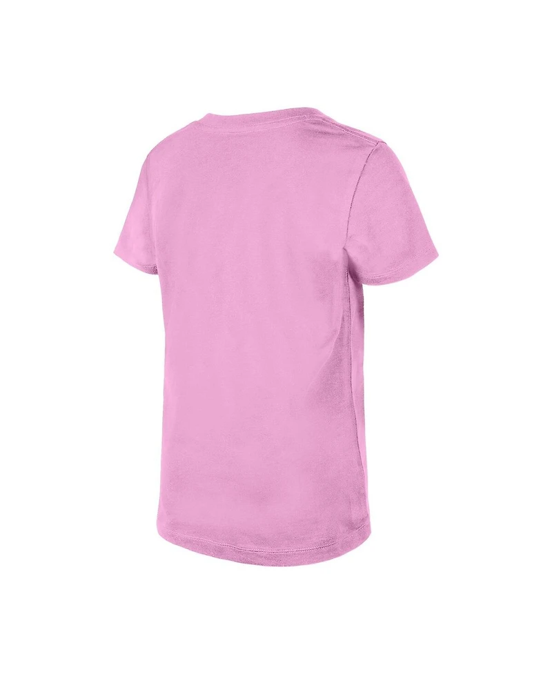 New Era Girl's Big Boys and Girls Pink Philadelphia Flyers Flip Sequin V-Neck T-Shirt