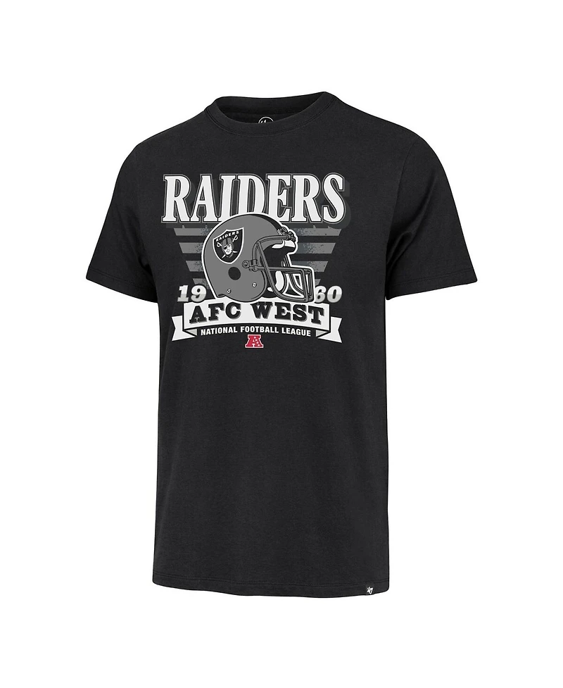 '47 Brand Men's Black Las Vegas Raiders Stripe Splash Franklin Throwback T-Shirt