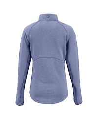 Cutter & Buck Women's Heather Blue Duke Devils Peshastin Eco Fleece Half-Zip Tri-Blend Jacket