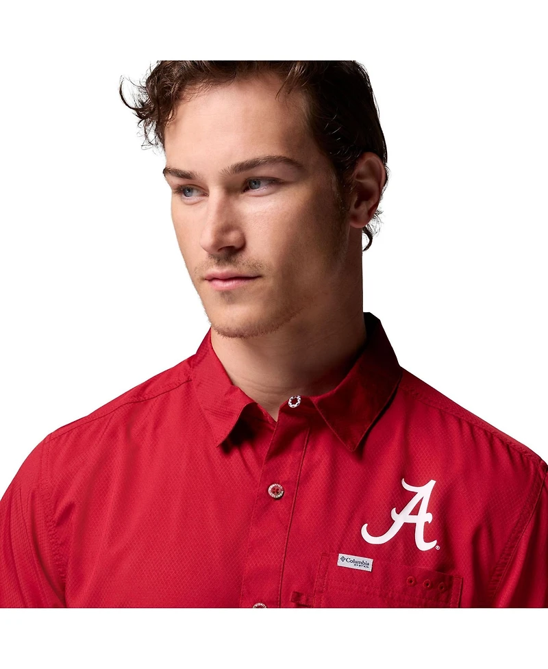 Columbia Men's Crimson Alabama Tide Slack Camp Button-Up Shirt