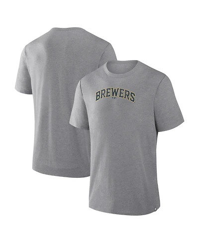 Fanatics Men's Heather Gray Milwaukee Brewers Play Tribute Tri-Blend T-Shirt