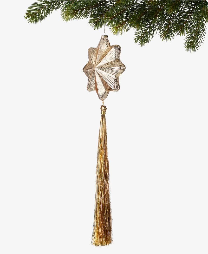 Holiday Lane Celestial Gems Eight-Pointed Star With Tinsel Ornament, Macy's Exclusive