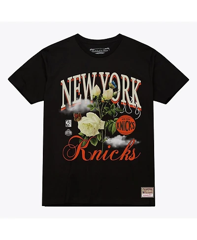 Mitchell & Ness Men's and Women's Black New York Knicks Floral Graphic T-Shirt