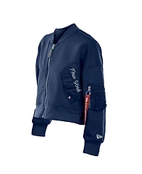 New Era X Alpha Industries Women's Navy York Yankees Cropped Full-Zip Jacket
