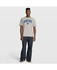 Fanatics Men's Cream New York Knicks Crossover Collection Pull Up Jumper Shot Premium T-Shirt