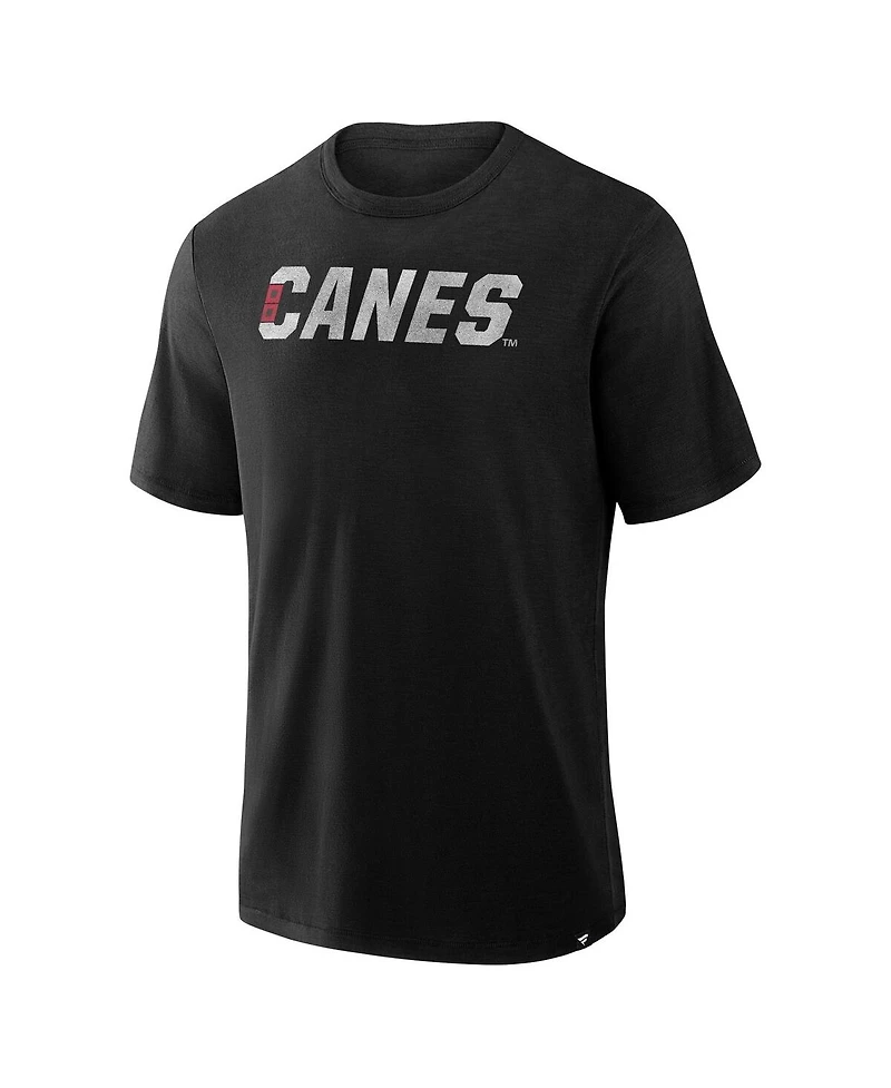 Fanatics Men's Black Carolina Hurricanes Play Distressed Wordmark Stadium Slub T-Shirt