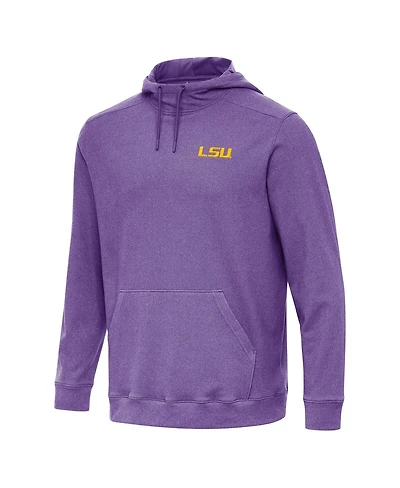 Antigua Men's Heather Purple Lsu Tigers Cloud Pullover Hoodie