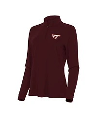 Antigua Women's Maroon Virginia Tech Hokies Intent Quarter-Zip Sweatshirt