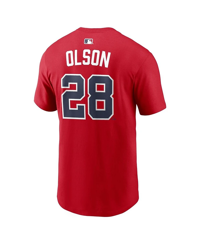 Nike Men's Matt Olson Red Atlanta Braves Home Name and Number T-Shirt