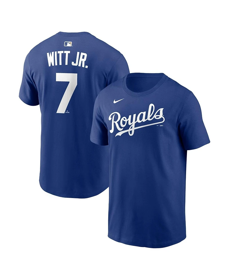 Nike Men's Bobby Witt Jr. Royal Kansas City Royals Name and Number T-Shirt