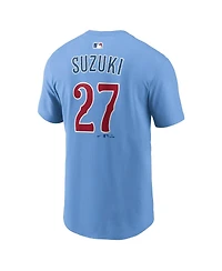 Nike Men's Seiya Suzuki Light Blue Chicago Cubs Name and Number T-Shirt