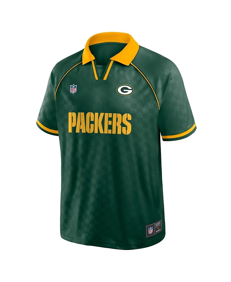 Fanatics Men's Green/Gold Green Bay Packers Homerun Raglan V-Neck Polo Shirt