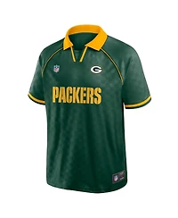 Fanatics Men's Green/Gold Green Bay Packers Homerun Raglan V-Neck Polo Shirt