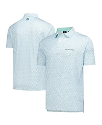 FootJoy Men's Light Blue The Players Surfs Up Print Lisle Polo Shirt