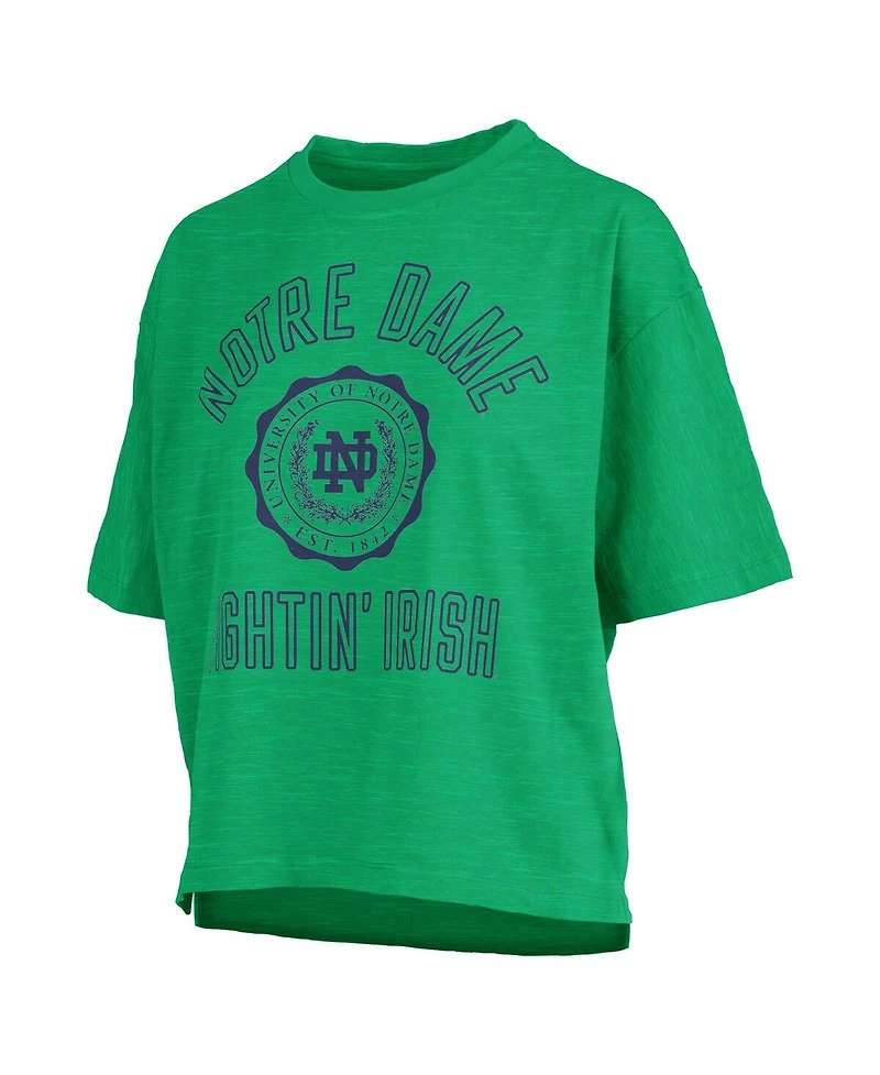 Pressbox Women's Kelly Green Notre Dame Fighting Irish Motley Crew Bishop Waist Length Oversized Slub T-Shirt