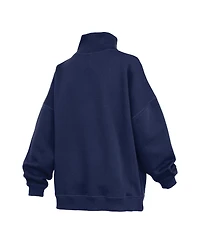 Pressbox Women's Navy Auburn Tigers Oversized Mock Neck Sweatshirt