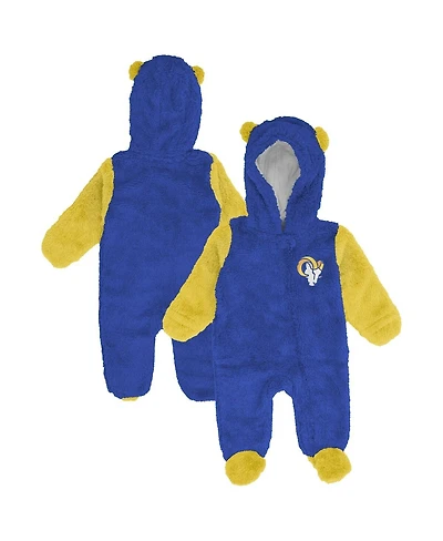 Outerstuff Baby Boys and Girls Royal Los Angeles Rams Stay Napping Fleece Bunting Full-Zip Sleeper