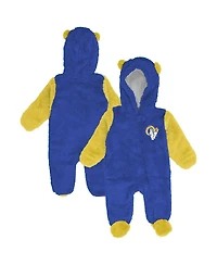 Outerstuff Baby Boys and Girls Royal Los Angeles Rams Stay Napping Fleece Bunting Full-Zip Sleeper