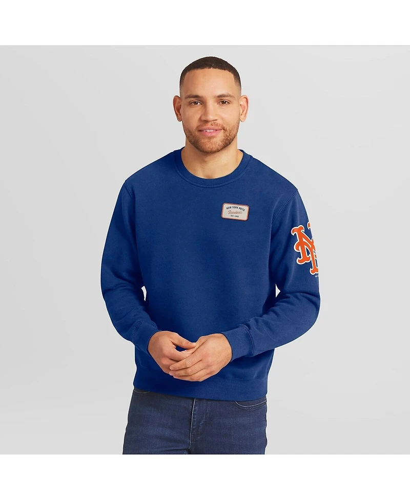 Darius Rucker Collection by Fanatics Men's Royal New York Mets Washed Crew Neck Pullover Sweatshirt