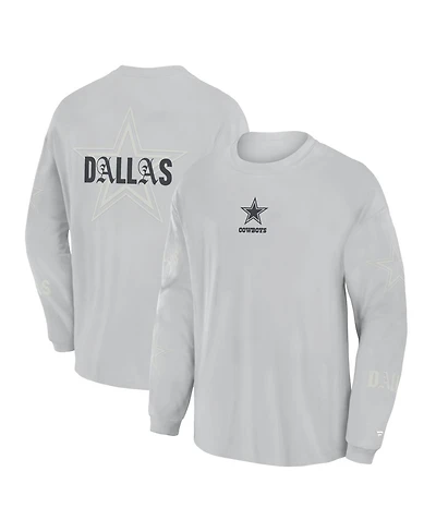 Fanatics Men's Gray Dallas Cowboys Oversized Type Play Long Sleeve T-Shirt