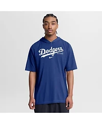 Nike Men's Royal Los Angeles Dodgers Arched Wordmark Tri-Blend Hooded T-Shirt