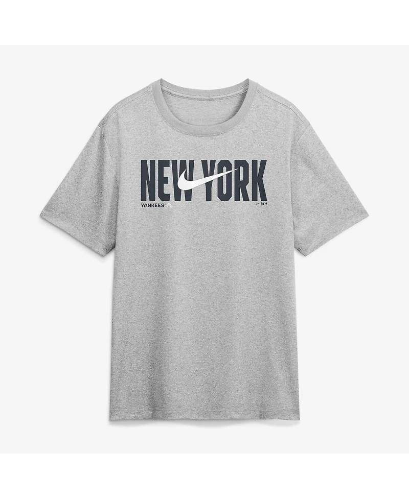 Nike Men's Heather Gray New York Yankees Swoosh Legend Dri-fit T-Shirt