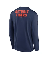 Nike Men's Navy Detroit Tigers 2-Hit Legend Dri-fit Long Sleeve T-Shirt