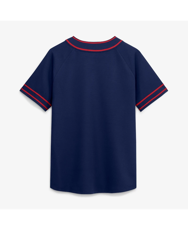 Fanatics Women's Navy Boston Red Sox Diva Race Ahead Raglan V-Neck T-Shirt