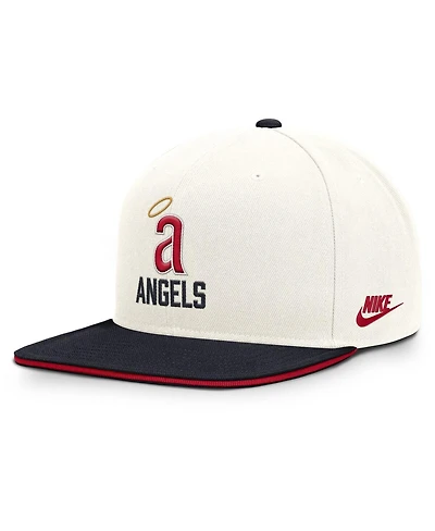 Nike Men's Cream/Navy California Angels Cooperstown Pro Dri-fit Snapback Hat