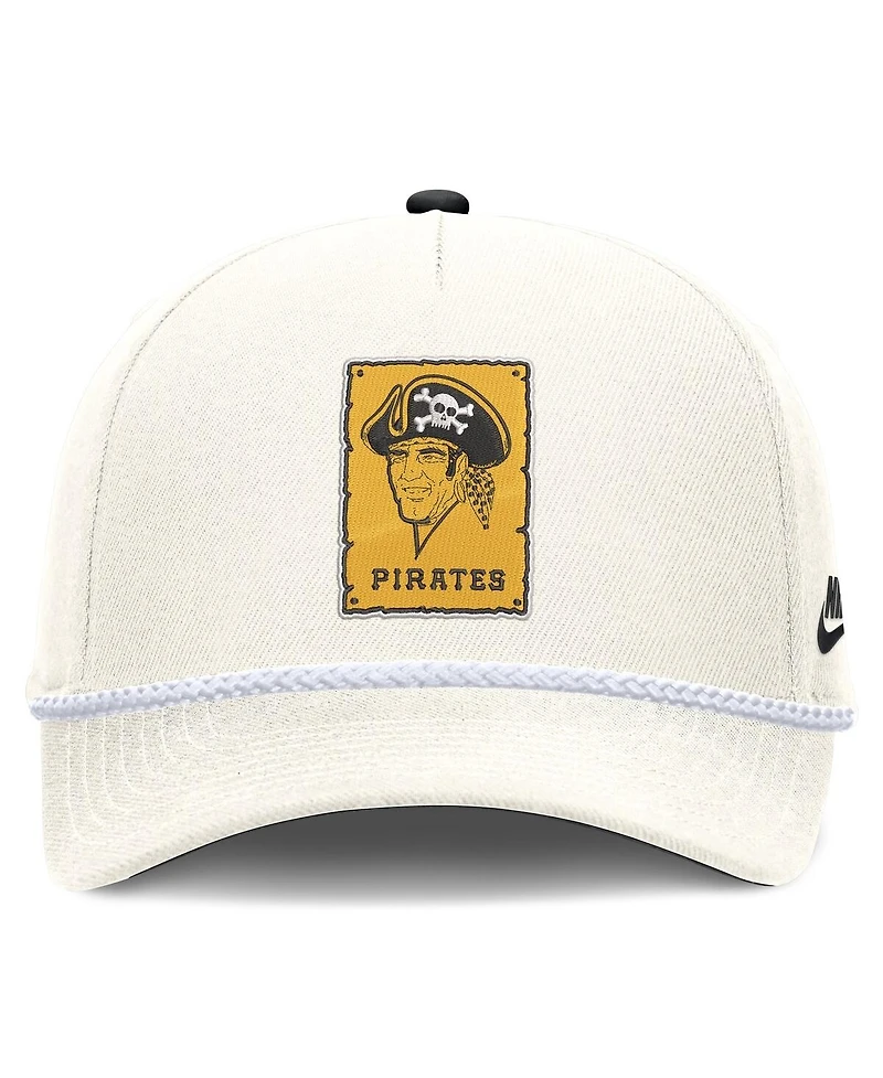 Nike Men's Cream Pittsburgh Pirates Cooperstown Rise Adjustable Hat