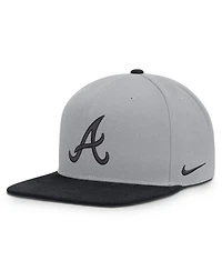 Nike Men's Gray/Navy Atlanta Braves Primetime Pro Dri-fit Snapback Hat