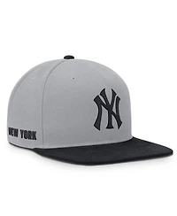 Nike Men's Gray/Navy New York Yankees Primetime Pro Dri-fit Snapback Hat
