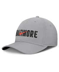 Nike Men's Gray Baltimore Orioles Primetime Rise Dri-fit Flex Hat