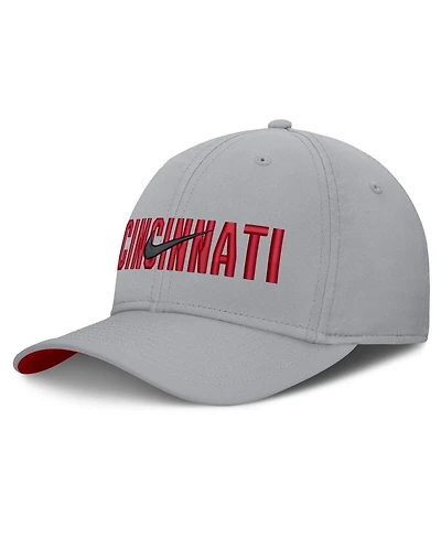 Nike Men's Gray Cincinnati Reds Primetime Rise Dri-fit Flex Hat