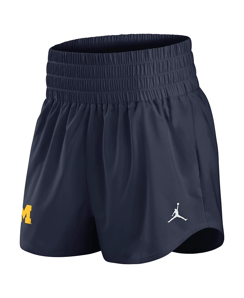Jordan Women's Navy Michigan Wolverines Performance One Dri-fit High-Rise Shorts