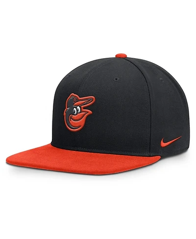Nike Men's Black/Orange Baltimore Orioles Primetime Pro Dri-fit Snapback Hat