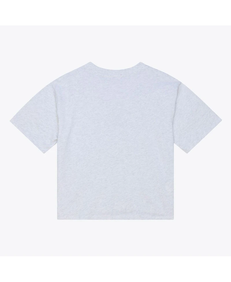 Mitchell & Ness Women's Heather Gray Philadelphia Phillies Script Cropped Boxy T-Shirt
