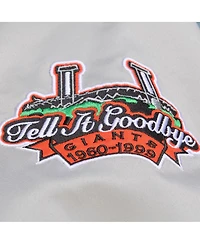 Mitchell & Ness Men's Gray San Francisco Giants Thunderstorm Head Coach Lightweight Satin Full-Snap Jacket