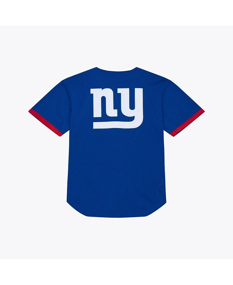 Mitchell & Ness Men's Royal New York Giants Head Coach Mesh Full-Button Fashion Jersey