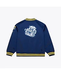 Mitchell & Ness Men's Navy Michigan Wolverines Double Clutch Lightweight Satin Full-Snap Jacket