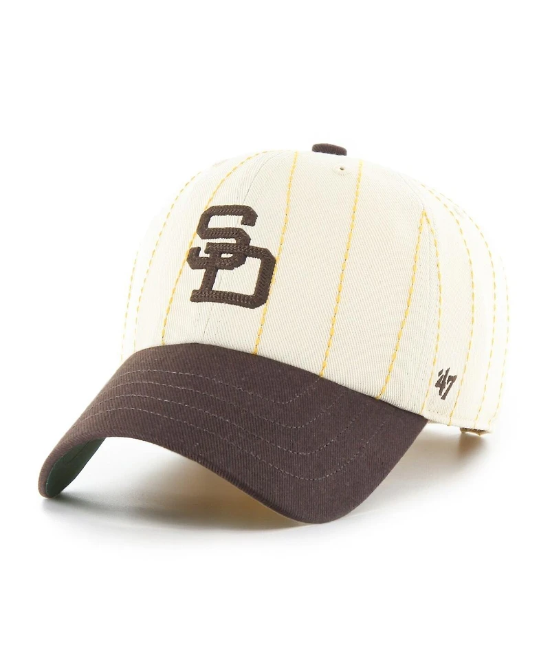'47 Brand Men's x Rawlings Natural/Brown San Diego Padres Pinstripe Clean Up Adjustable Hat