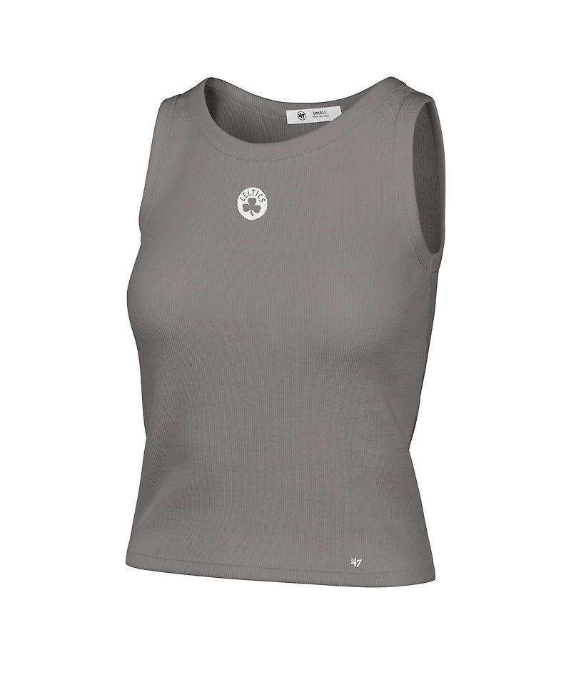 '47 Brand Women's Gray Boston Celtics Cropped Skyhook Baby Rib Tank Top