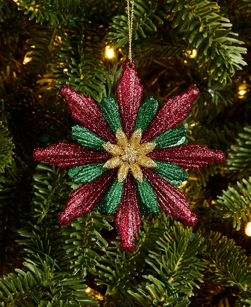 Holiday Lane Christmas Glitters Gold-Tone Starburst Snowflake Ornament, Exclusively at Macy's