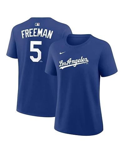 Nike Women's Freddie Freeman Royal Los Angeles Dodgers Name and Number T-Shirt