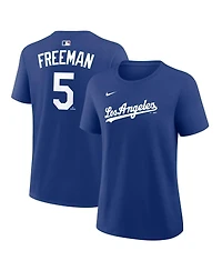 Nike Women's Freddie Freeman Royal Los Angeles Dodgers Name and Number T-Shirt